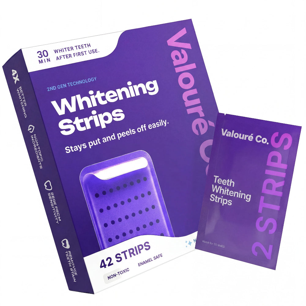 Valouré Purple Teeth Whitening Strips – Enamel Safe, Peroxide-Free