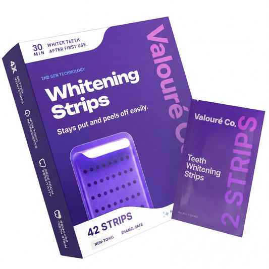 Valouré Purple Teeth Whitening Strips – Enamel Safe, Peroxide-Free